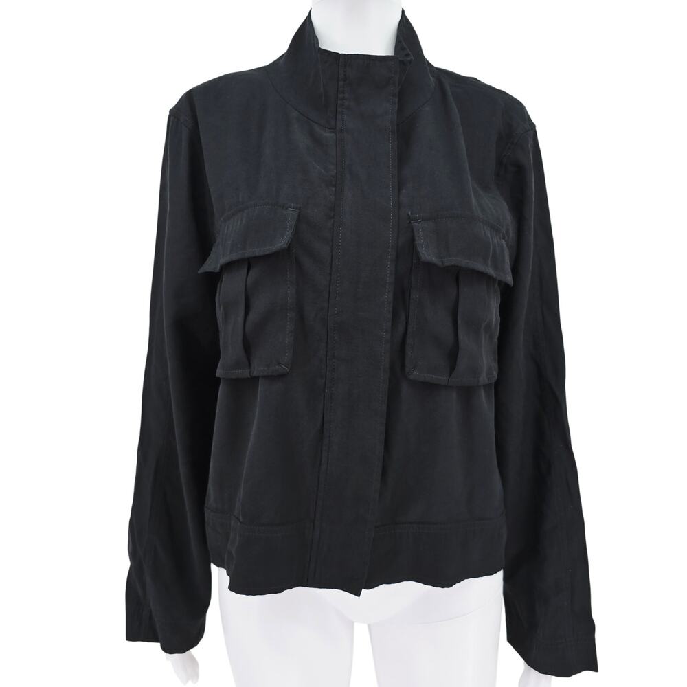 Lilla P Minimalist Zipper Jacket Black L